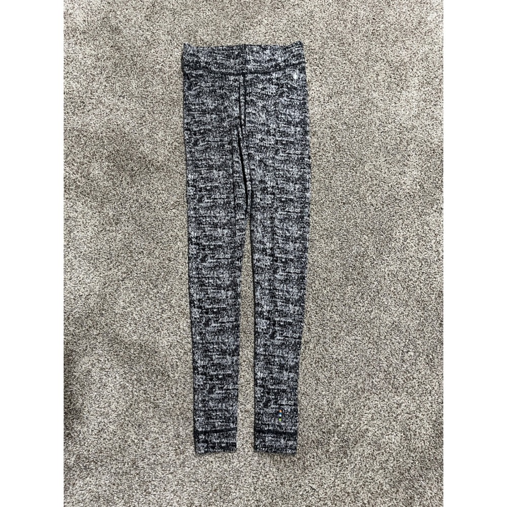 Smartwool Merino 250 Base Layer Leggings Womens Small Black White Marled Wool